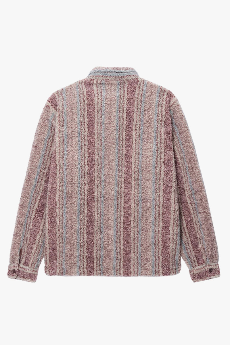 Stripe sherpa shirt Berry