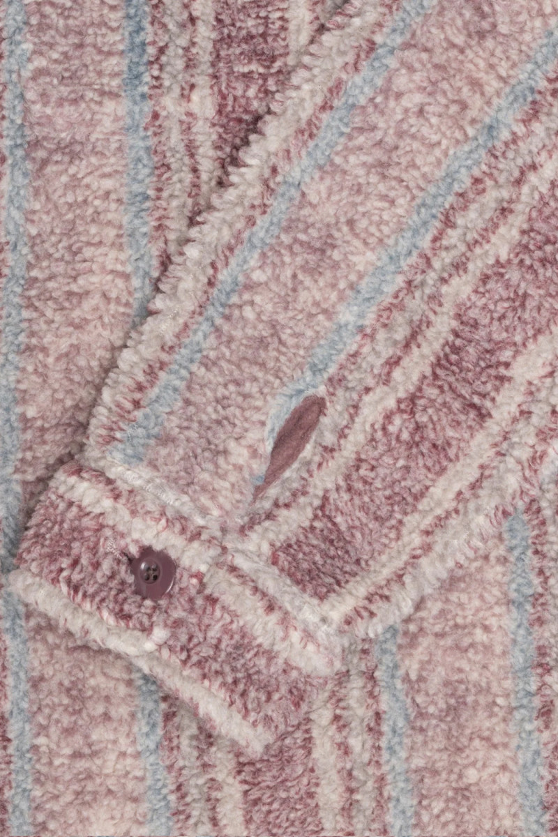 Stripe sherpa shirt Berry