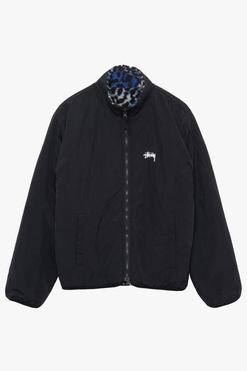 Sherpa reversible jacket Blue leopard
