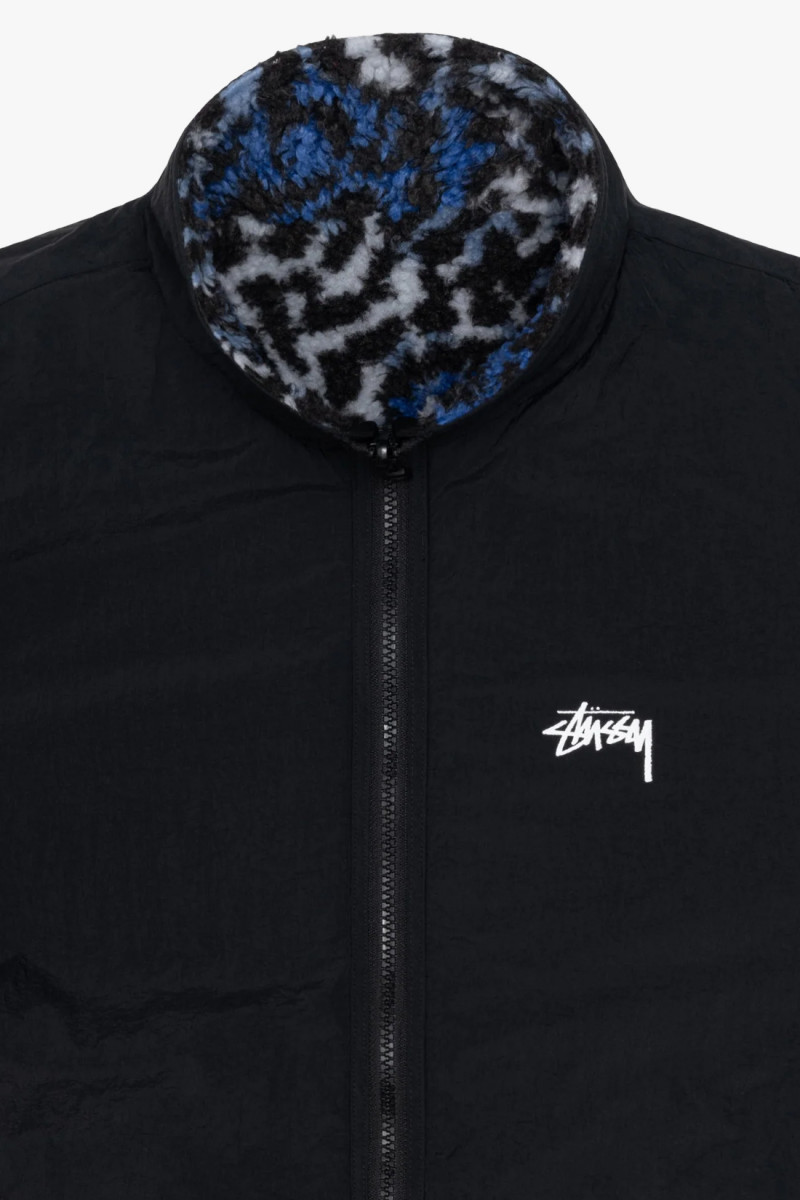 Sherpa reversible jacket Blue leopard