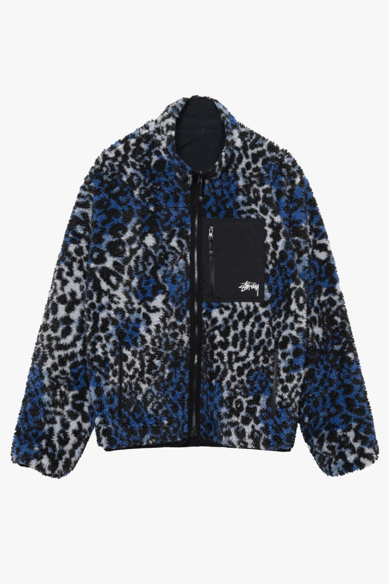 Sherpa reversible jacket Blue leopard