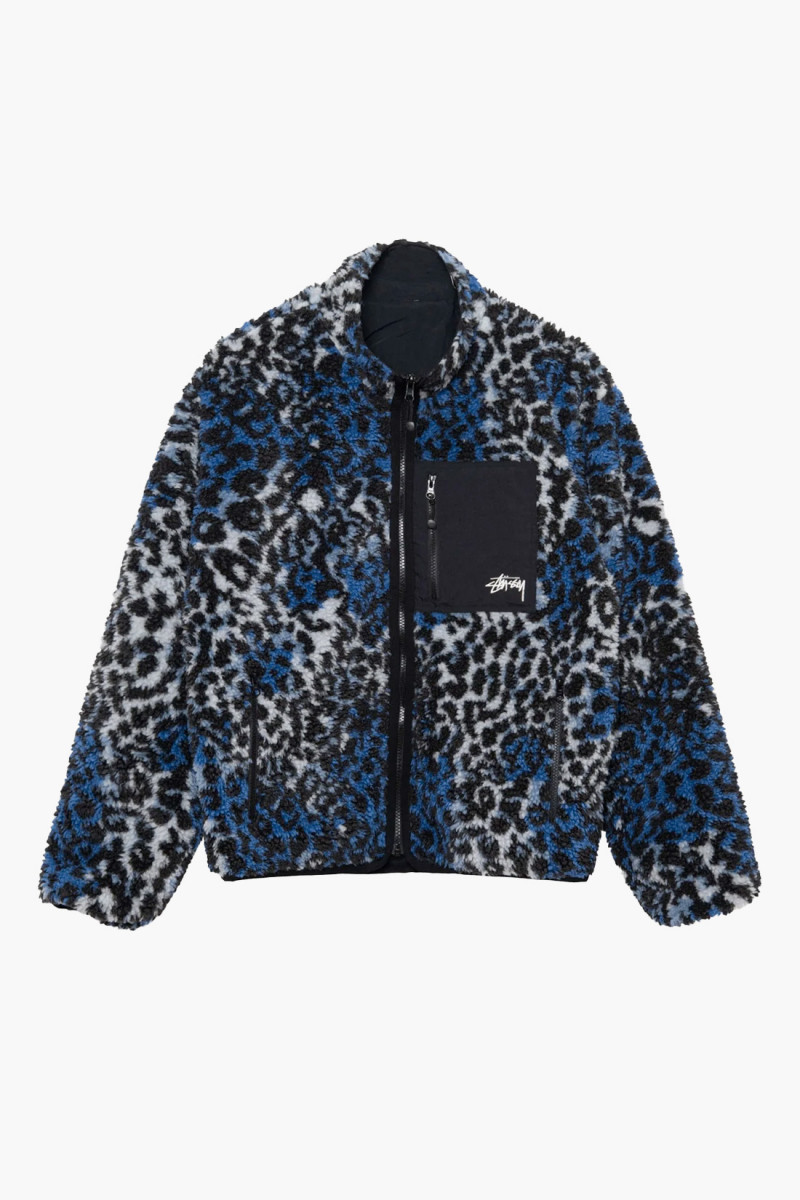 Sherpa reversible jacket Blue leopard