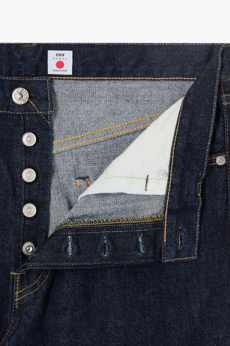 Loose straight kurabo selvage Blue rinsed