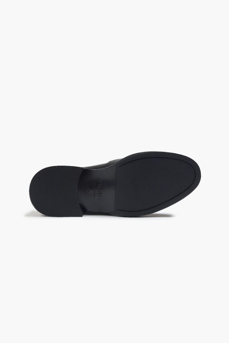 Heeled townee penny loafer Black polido