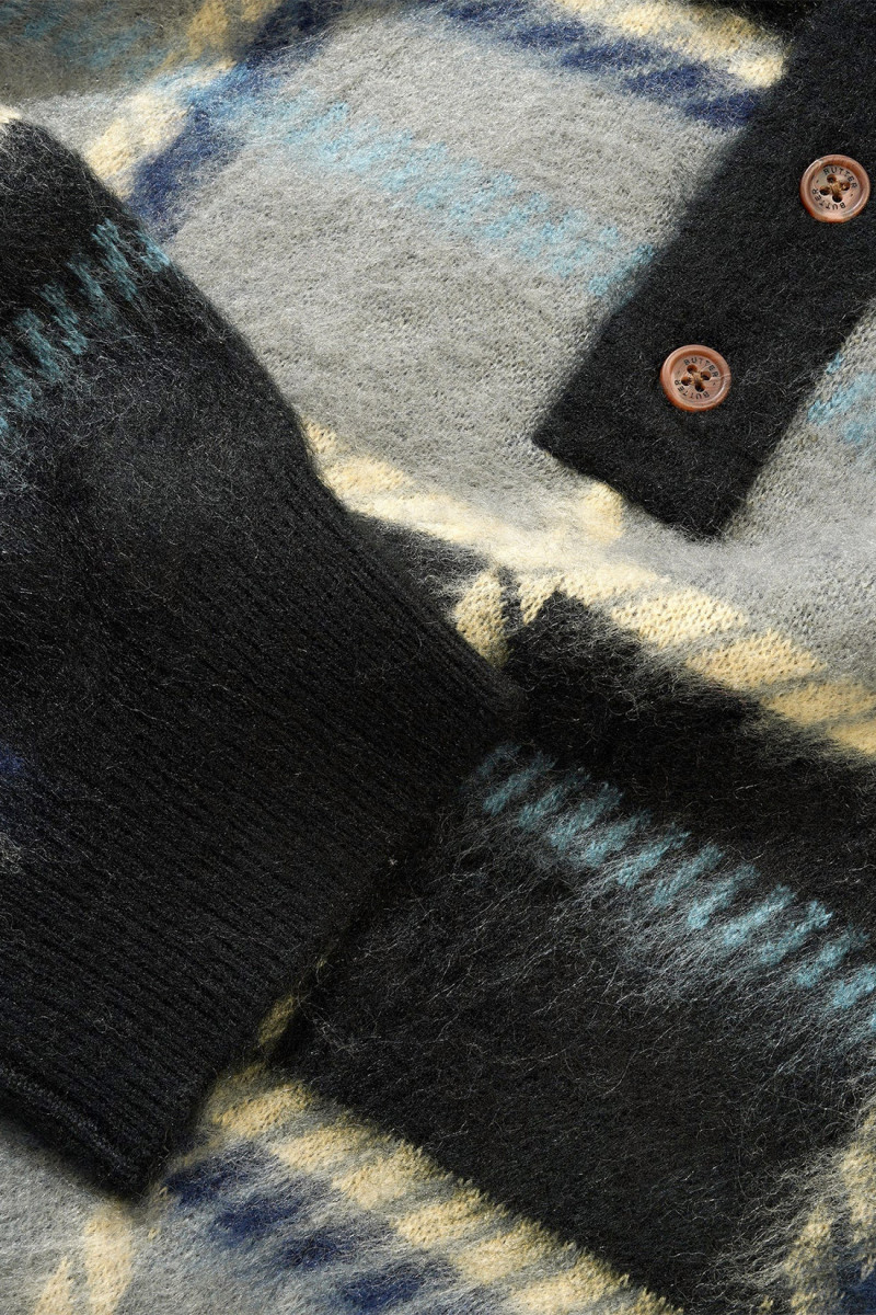 Ivy button up knit sweater Black/grey