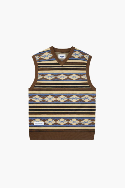 Butter goods Wilson knitted vest Brown - GRADUATE STORE