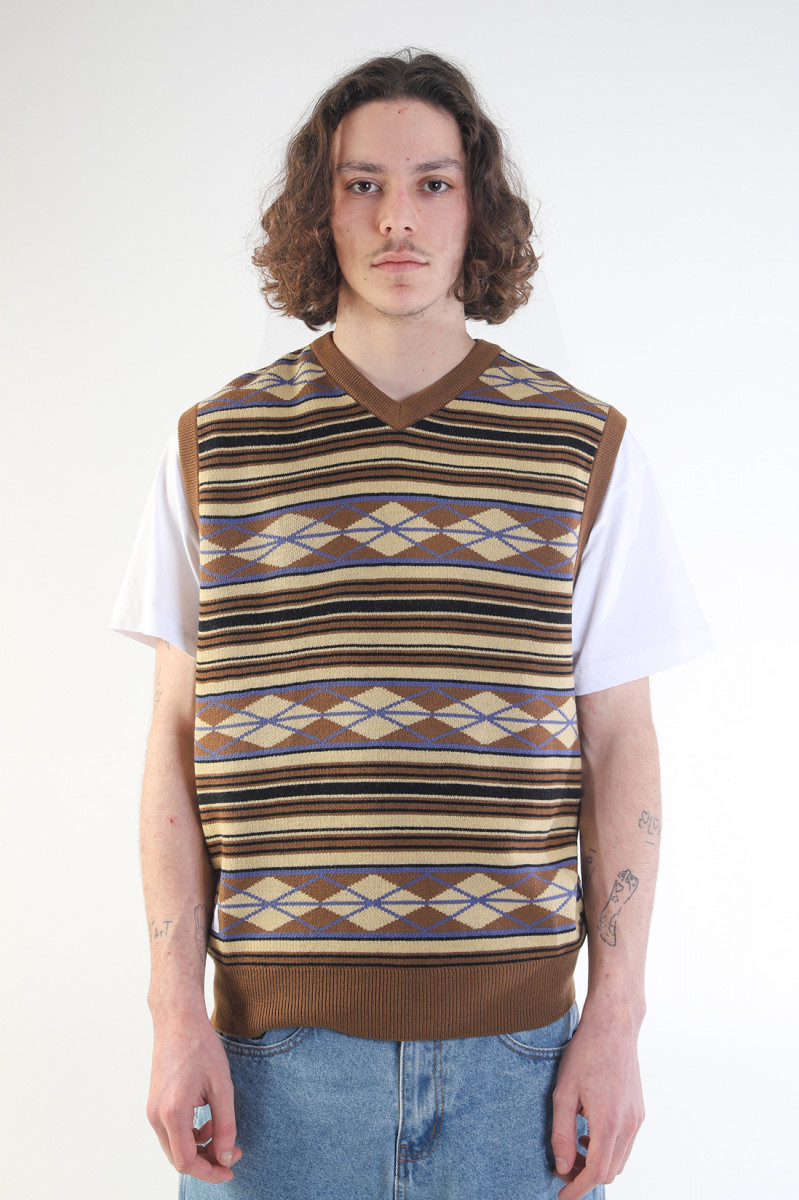Wilson knitted vest Brown