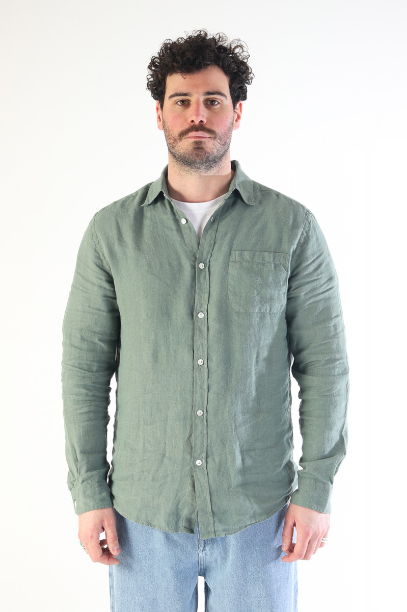 Linen shirt Dry green
