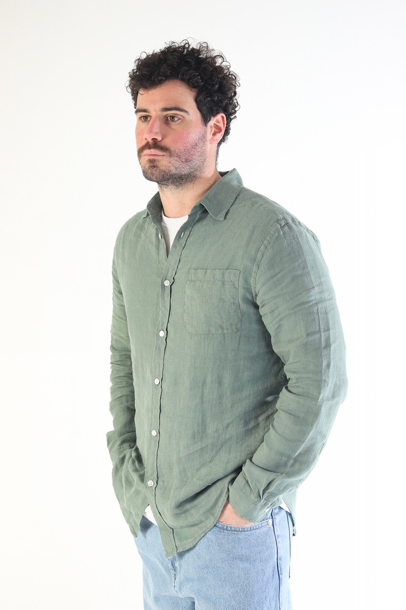 Linen shirt Dry green