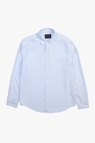 Portuguese flannel Belavista stripe shirt Light blue - GRADUATE ...