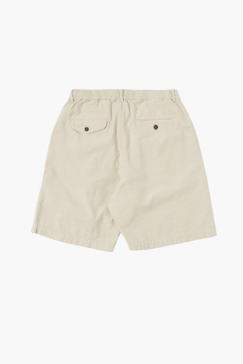 Pleated track short slub Driftwood
