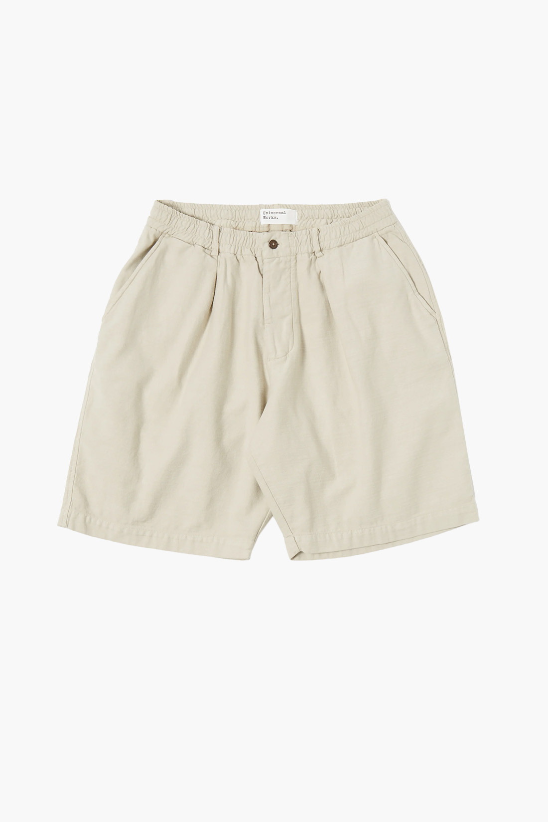 Pleated track short slub Driftwood
