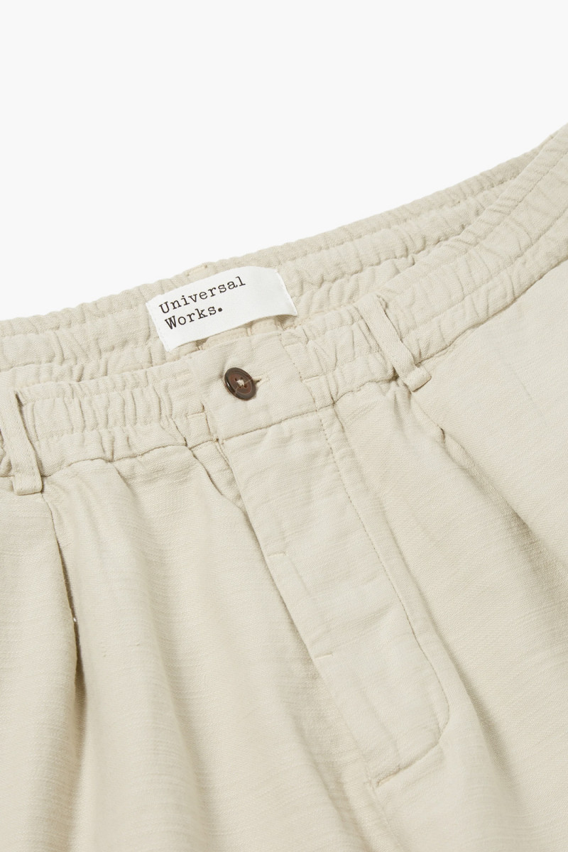 Pleated track short slub Driftwood