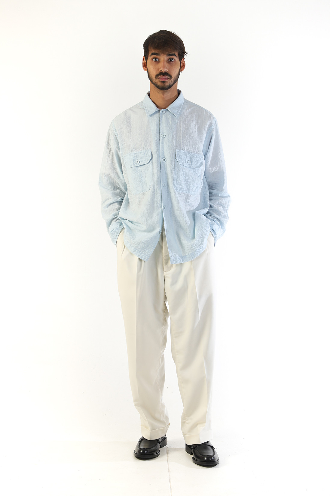 2 pleats trousers pe twill Oyster 05