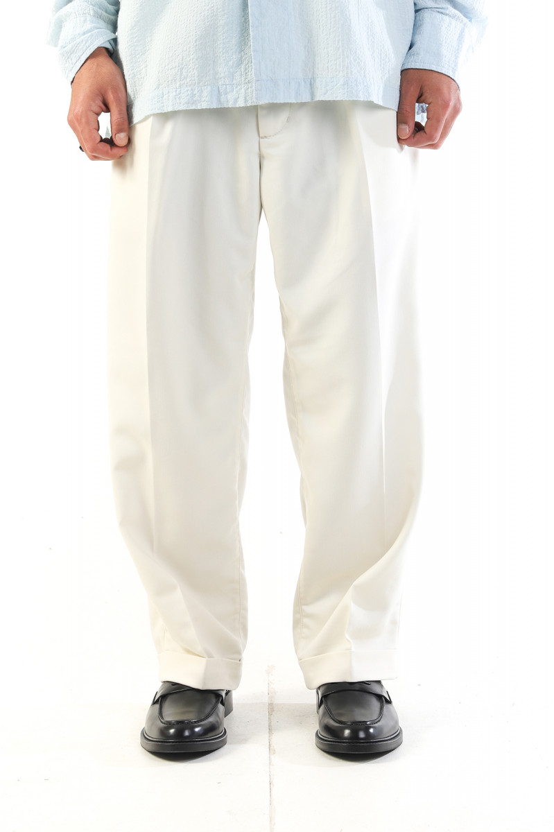 2 pleats trousers pe twill Oyster 05