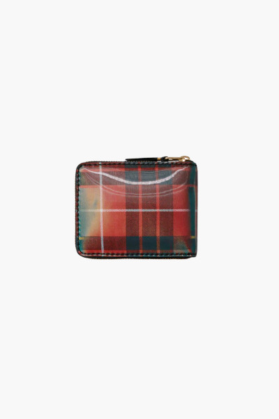Comme des garçons wallets Cdg wallet lenticular tartan Red/ green ...