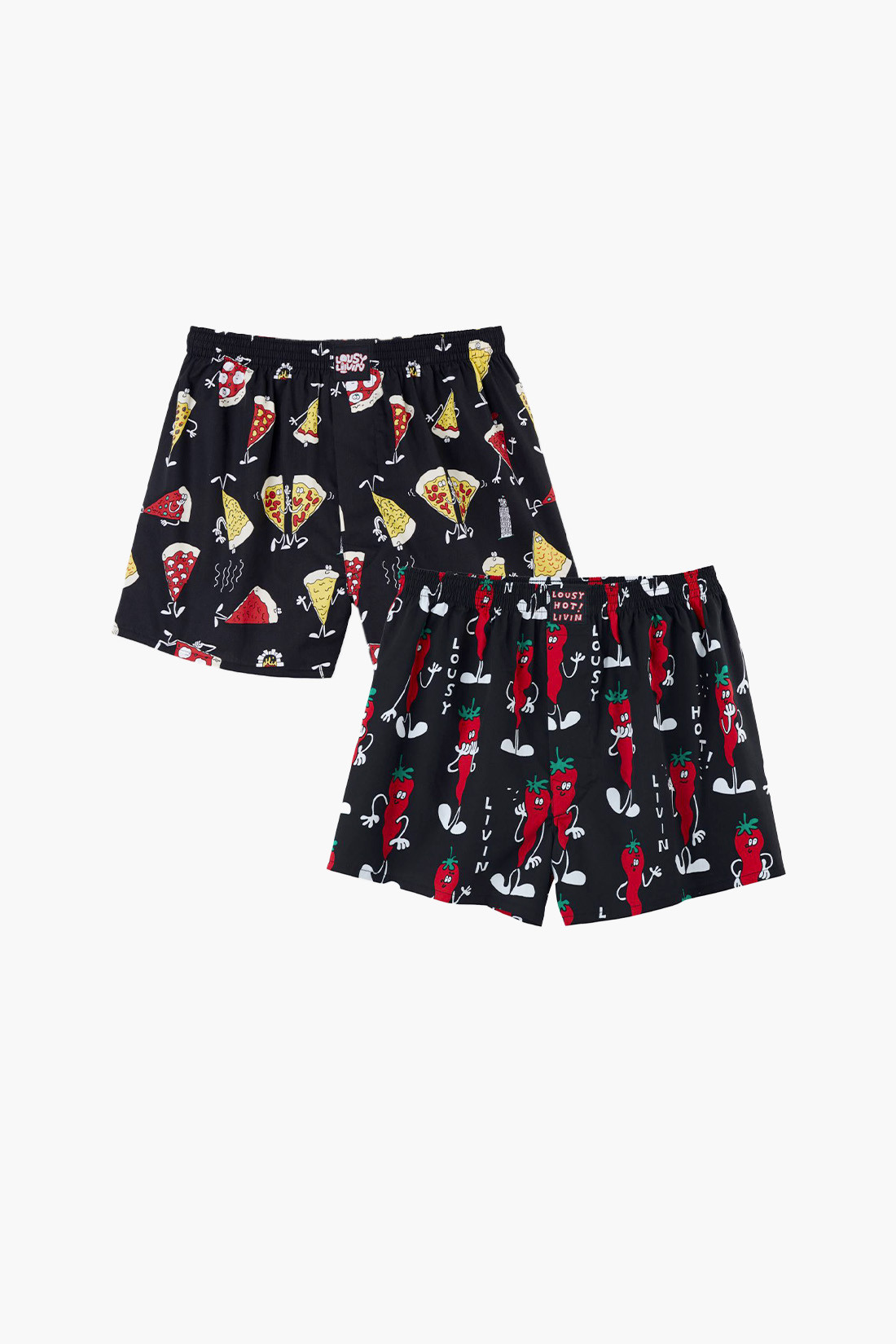 Boxer shorts pizza & chilli Black/black