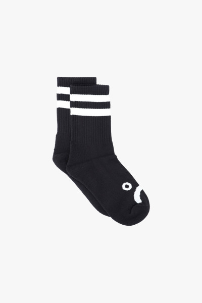 Rib socks happy sad Black