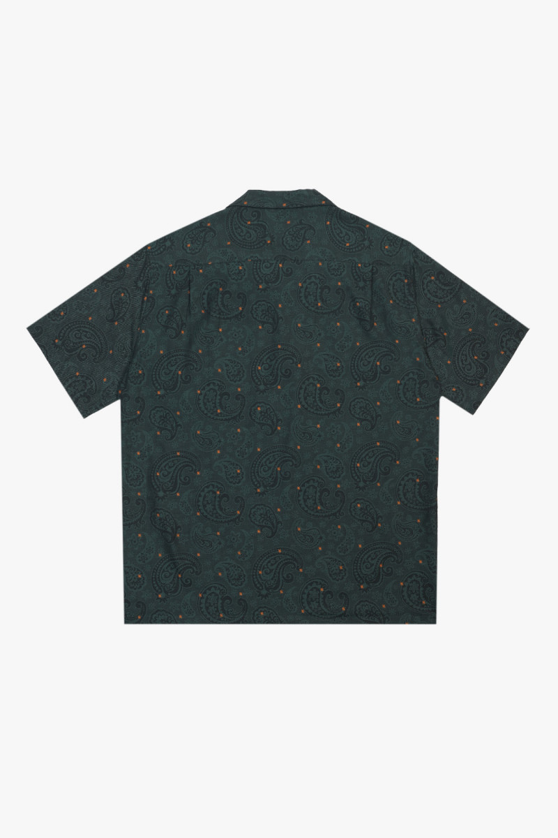 Green paisley jacqurd ss shirt Green