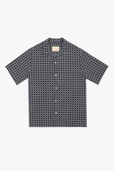 Portuguese flannel Portuguese tile ss shirt White/ navy - GRADUATE ...