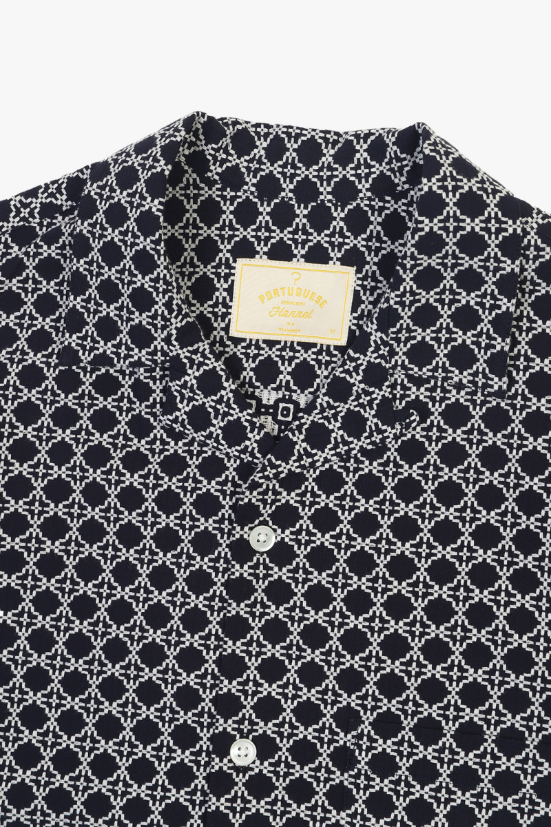 Portuguese tile ss shirt White/ navy