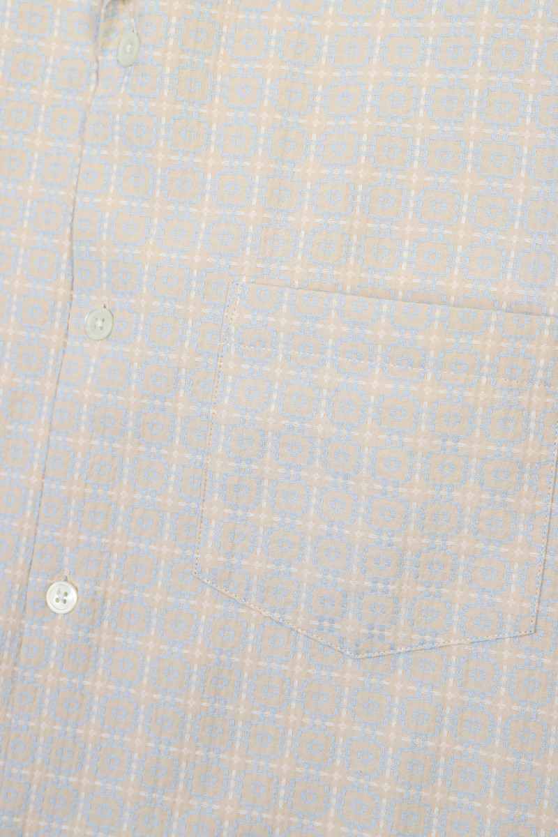 Portuguese tile ss shirt Blue/ beije