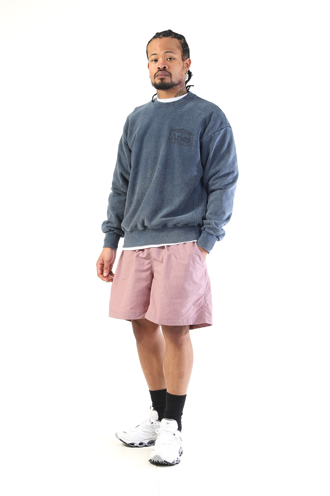 Aged premium temple sweatshirt Navy