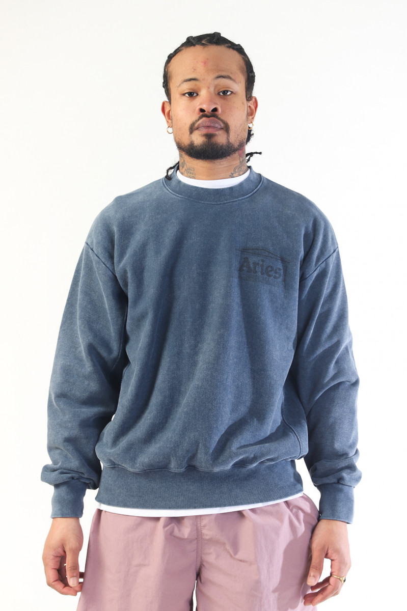 Aged premium temple sweatshirt Navy