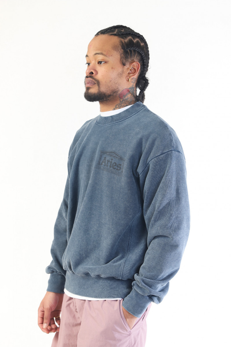 Aged premium temple sweatshirt Navy