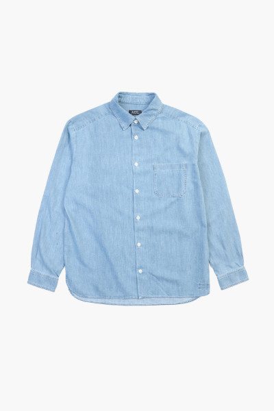 A.p.c. Chemise math Light blue - GRADUATE STORE