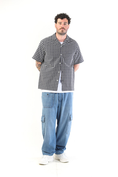 Portuguese tile ss shirt White/ navy
