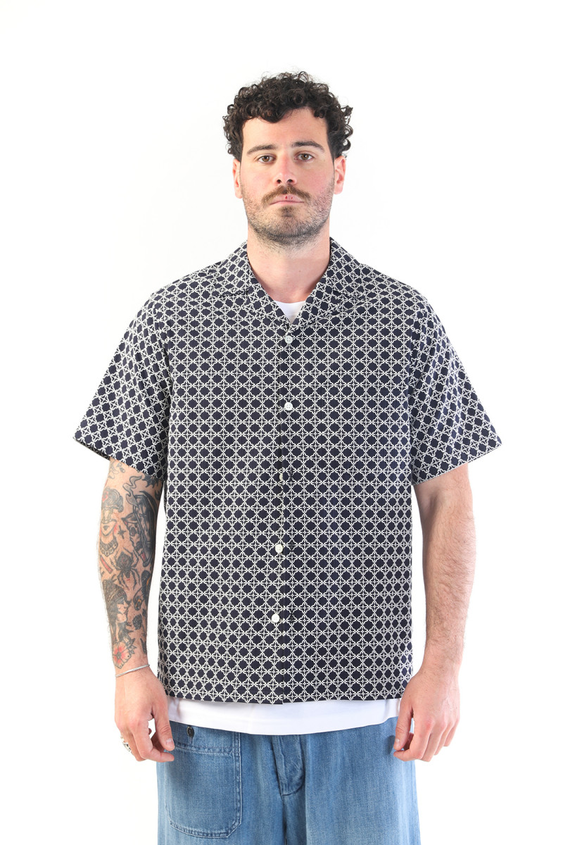 Portuguese tile ss shirt White/ navy