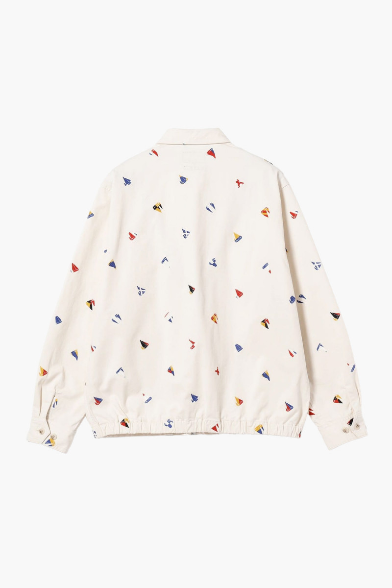 Zipper blouson embroidery White 01