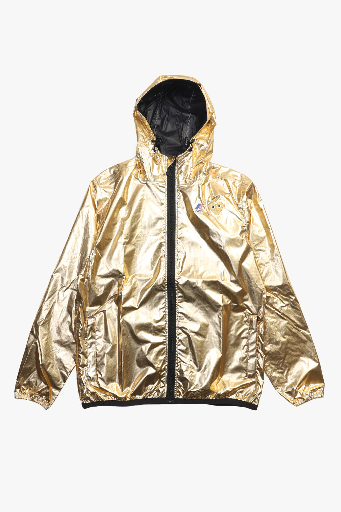 K-way hoodie zip gold emblem Gold