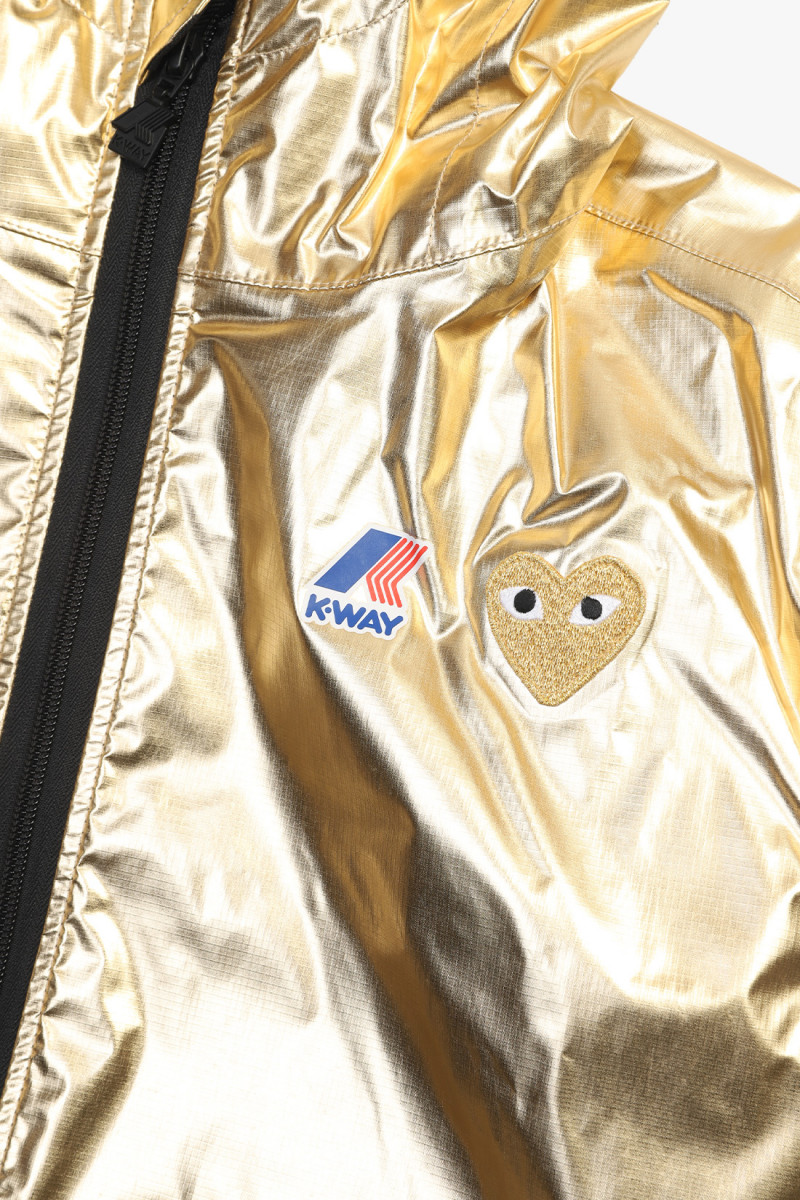 K-way hoodie zip gold emblem Gold