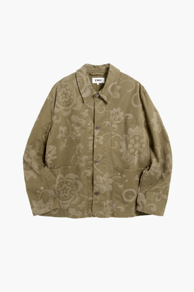 Ymc Labour chore jacket Olive floral - GRADUATE STORE