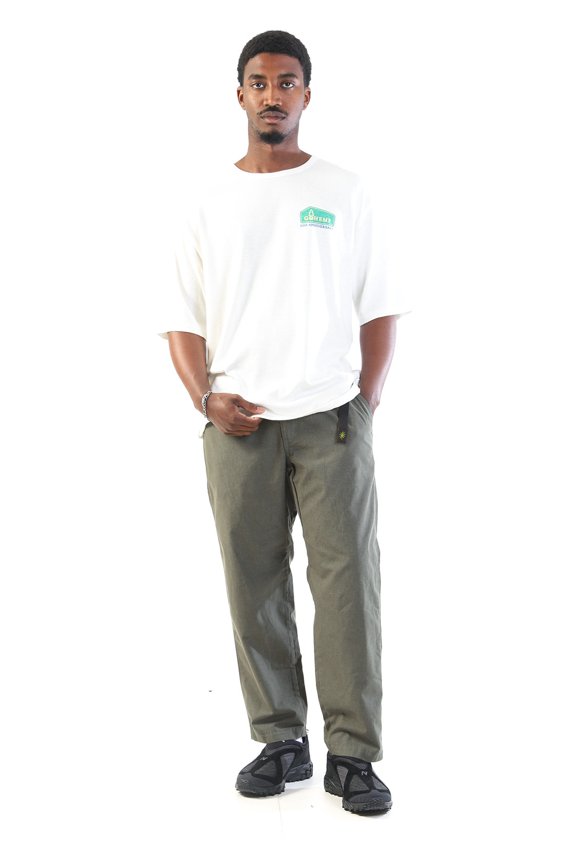 Hemp utility basic pants Deep forest green