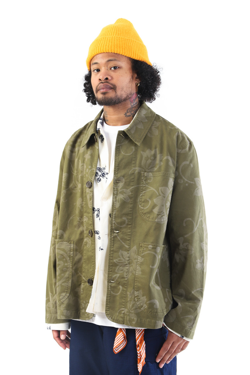 Labour chore jacket Olive floral
