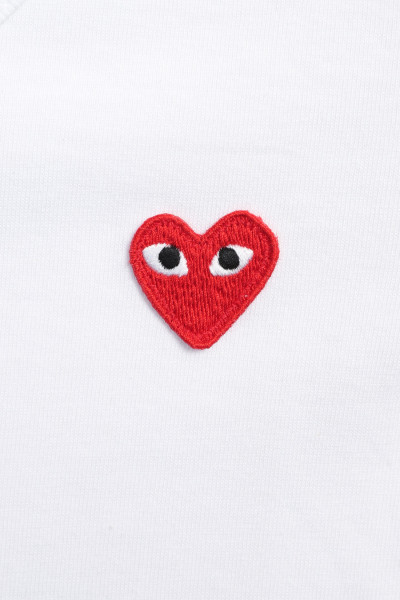 Comme des garçons play Kids t-shirt red emblem White - GRADUATE ...