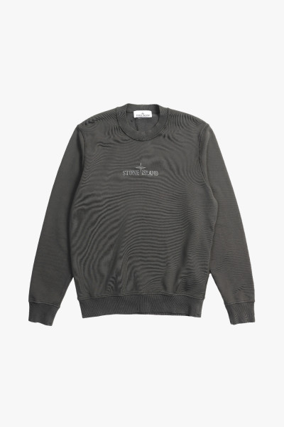 Stone island 66182 logo crewneck v0062 Piombo - GRADUATE STORE