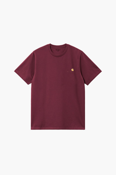 Carhartt wip S/s american script tee Malbec - GRADUATE STORE
