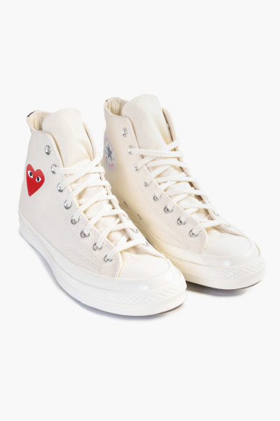 Converse x comme des garçons Play small heart chuck 70 hi Milk - ...