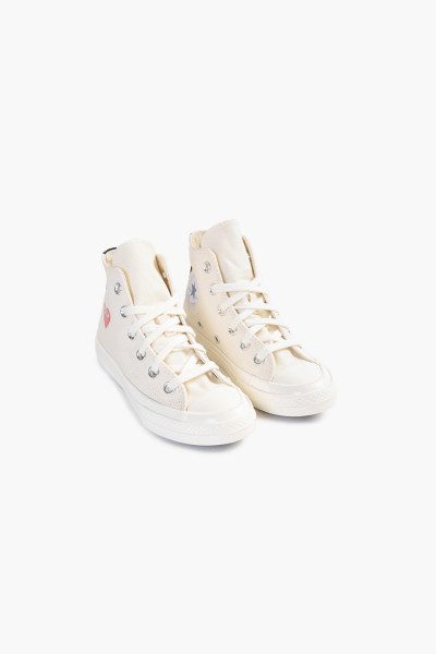 Converse x comme des garçons Kids small heart chuck 70 hi Milk - ...