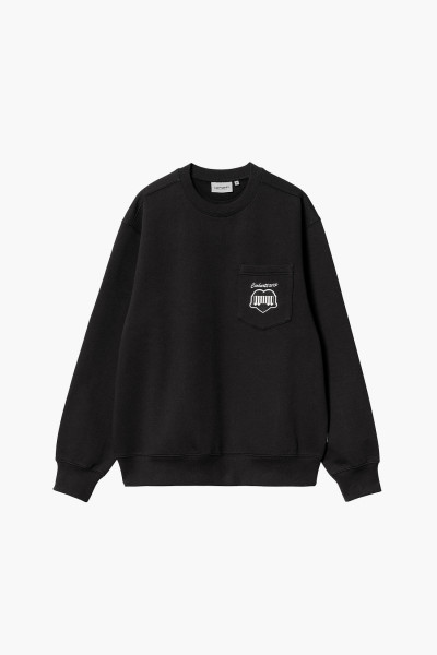 Carhartt wip Heart train pocket sweat Black - GRADUATE STORE