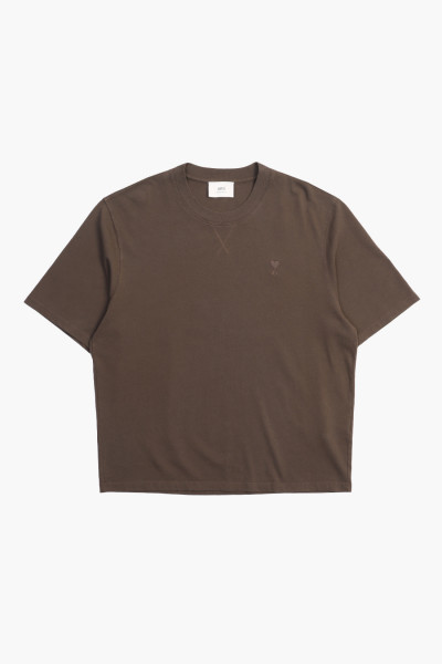 Ami Boxy tee shirt adc Dark coffee - GRADUATE STORE