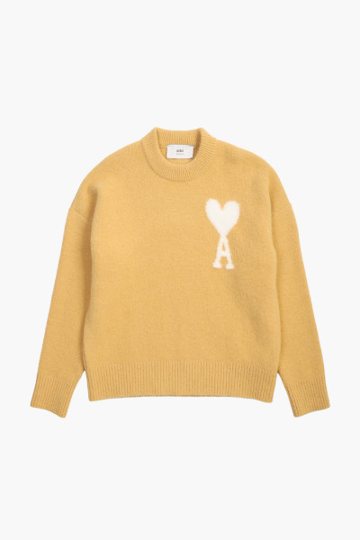 Ami Pull col rond adc ecru Mustard - GRADUATE STORE