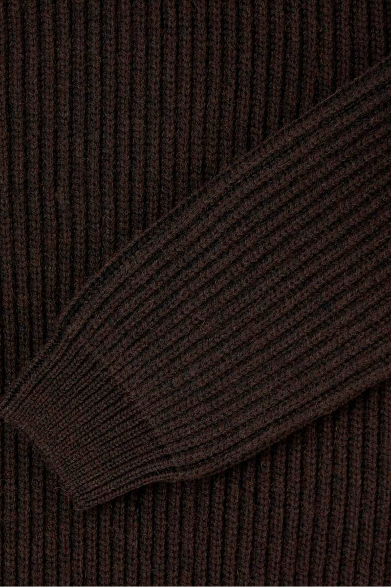Roni high collar sweater Dark brown