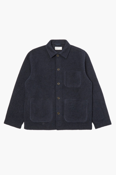 Universal works Field jacket wool fleece Navy - GRADUATE STORE