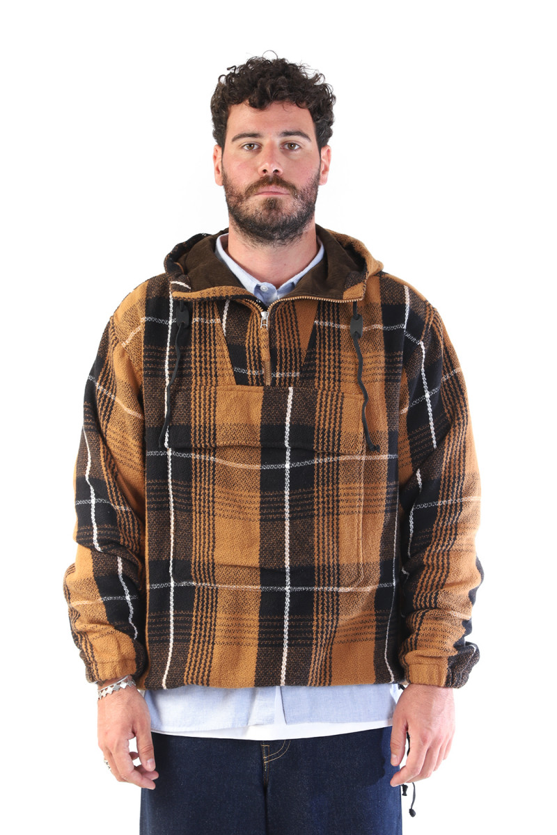 Pullover anorak earth ii check Brown