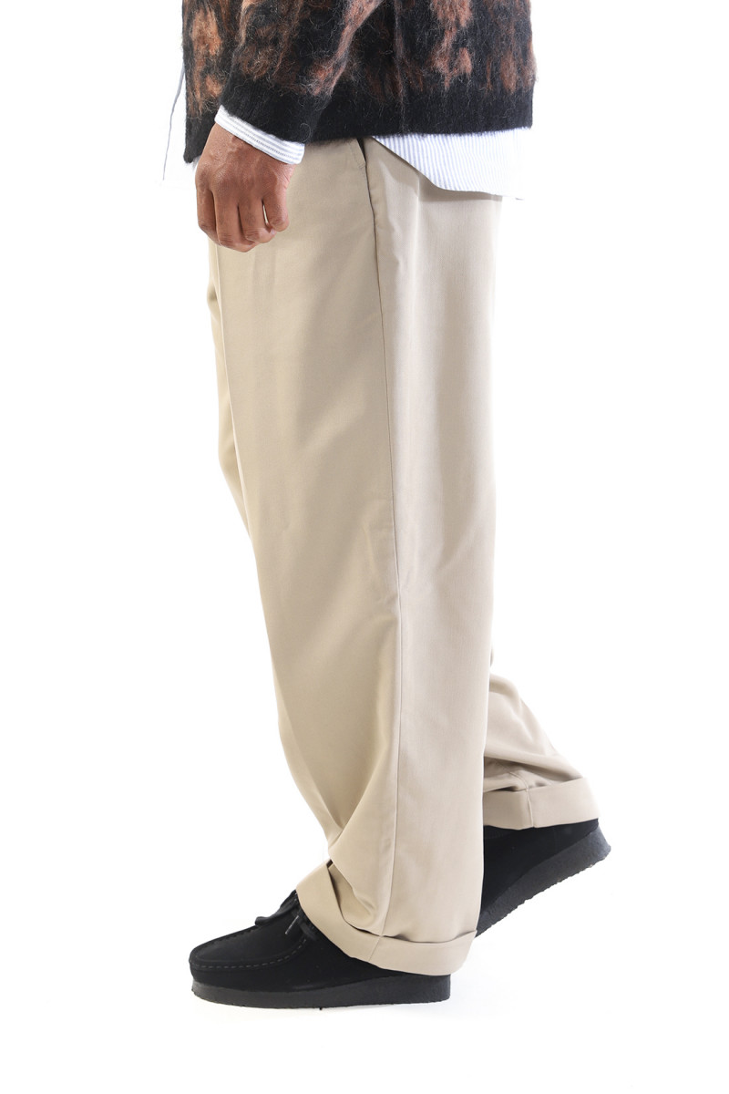 2 pleats trousers pe twill Sand 21